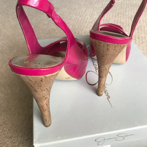 Jessica Simpson open toed slingback pumps - Picture 3 of 6